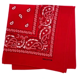 MDSTYLE Bandana, Large, 22.0 x 22.0 inches (56 x 56 cm), 100% Cotton, Triangular Width Scarf, Mask Remake, red