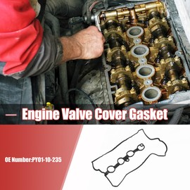 X AUTOHAUX 1 Set Engine Valve Cover Gasket PY01-10-235 for Mazda 3 6 CX-5 2.5L I4 Black