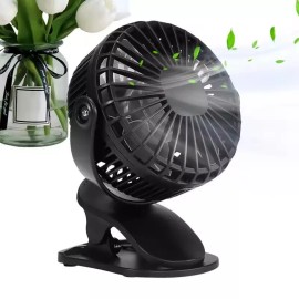 3 Speeds USB Rechargeable Mini Cooling Fan Clip On Desk Baby Stroller Portable