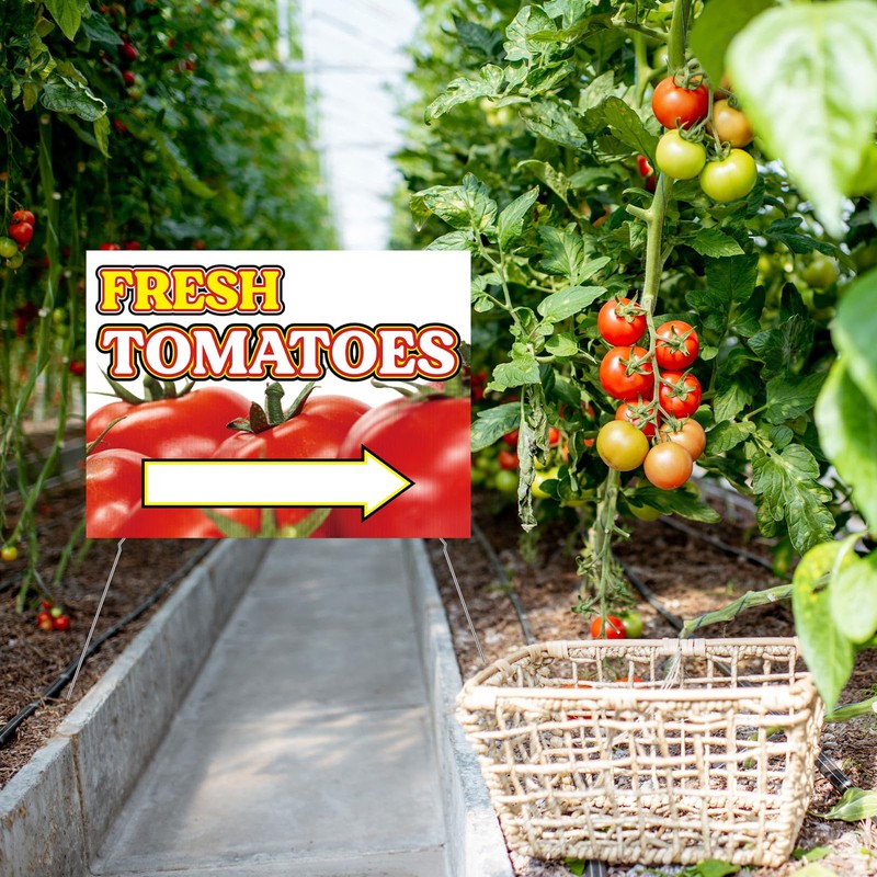 3 Pack Tomatoes Yard Sign 12" x 16" Double-sided Print