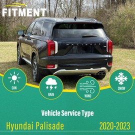 26" 20" 12" Windshield Wiper Blades Replacement for Hyundai Palisade 2020 2021 2022 2023 Premium All Weather Front Rear Wipers Set - OEM Quality (Pack of 3)