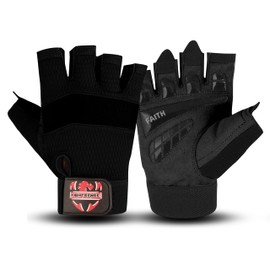 FIGHTSENSE Workout Gloves for Men and Women,Weight Lifting Gloves with Enhanced Grip,Padded Palm,Adjustable Wrist Straps and Breathable Design for Optimal Performance & Comfort in Gym (Black, S)
