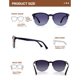 Bircenpro Polarised Retro Sunglasses for Women - 100% UV Protection Classic Round Sunglasses Polarised for Women for Driving and Fishing, E