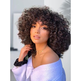 Gowit Gogo Curl Crochet Hair 8 Inch 6 Packs Short Curly Crochet Hair for Black Women Black Brown Deep Ocean Wave Beach Curl Synthetic Crochet Braids (8inch,4#)