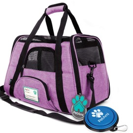 PetAmi Premium Airline Approved Soft-Sided Pet Travel Carrier | Ventilated, Comfortable Design with Safety Features | Ideal for Small to Medium Sized Cats, Dogs, and Pets (Small, Heather Purple)