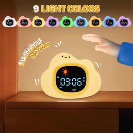 Digital Sunrise Alarm Clock with White Noise Machine – Night Light with Wake-Up & Sleep Alarm – 9 Colour Mood Sleep Trainer, 6 Soothing Sounds, Adjustable 6 Brightness & Volume Levels