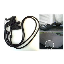 SBU Accessories - Gust Guards for car Covers - Complete 36" Cover Security kit - 2 Bungee tiedown Cords with 4 Cover Clips
