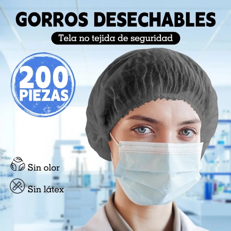 Cofia Gorro Plisado Desechable 200 Pzas - Plisado Cofias