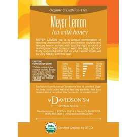Davidson's Organics, Meyer Lemon, 8-count Tea Bags, Pack of 12