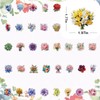 Ychsring Sparkly Botanical Floral Stickers - 50 Pcs Clear PET