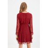TRENDYOL Women's Midi Ruffle Hem Fitted Dress, burgundy