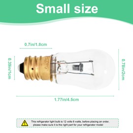 2PK-WR02X12208 Refrigerator Light Replacement Compatible with GE Appliance 12V, 6W, 1-7/8" Length Clear Light Bulb Refrigerator Ice & Water Dispenser Light Bulb Replacement
