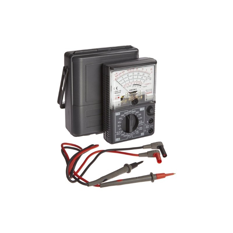 Hioki 3030-10 HiTester Manual-Ranging, Average-Sensing Analog Multimeter, 600V, 3 Kilohms,