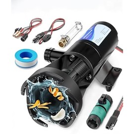 BELZAR RV Macerator Pump 12V 12 GPM Lift 10FT Suction 3.2FT 43.5PSI, Portable Waste Water Pump, Quick Release Sewage Manual Crushing Function for RV Yacht Bathroom Kitchen Univeral Use