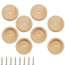 Btibpse Round Closet Rod Flange Wood Closet Pole Socket End Supports Wardrobe Pole Holder Round 4 Set