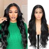 X-Tress Brown Lace Wig Synthetic for Women 26" Body Wavy