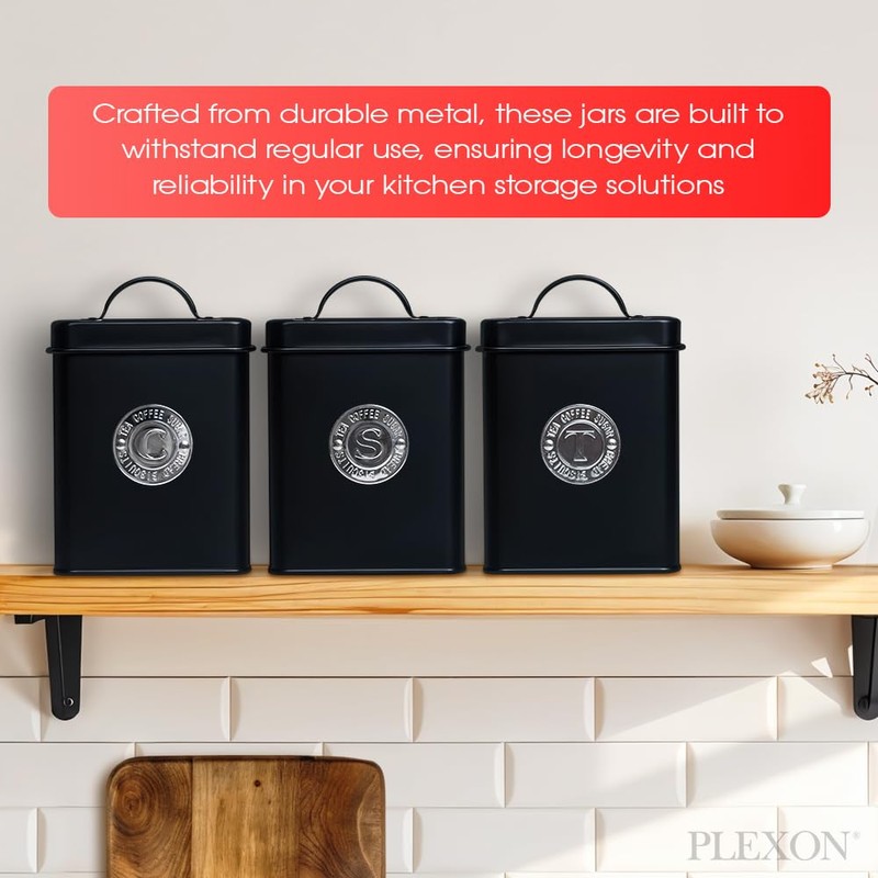 Plexon Canisters Sets for the Kitchen, Kitchen Canisters for Countertop