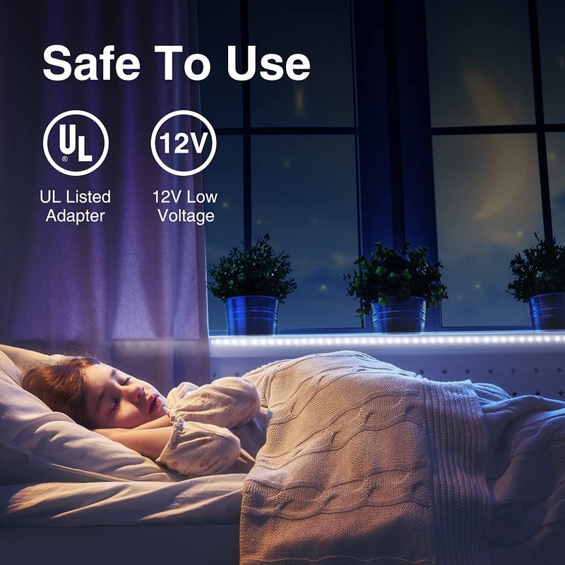 Onforu LED Light Strip,16.4ft Dimmable LED Tape Light, 6000K Daylight