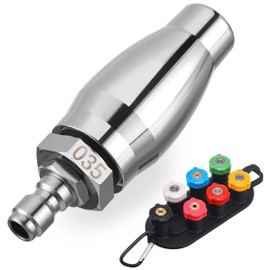 JOEJET Turbo Nozzle Pressure Washer, Rotating Pressure Washer Nozzle with 1/4" Quick Connect, 7 Spray Nozzle Tips with Nozzle Holder, 3000 PSI, Orifice 3.5