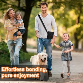 PUGTOW Hands-Free Dog Treat Pouch with Poop Bag Dispenser - Waist/Shoulder Durable Oxford Bag for Training & Walking