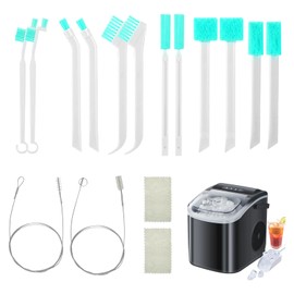 16 Pcs Ice Machine Cleaning Tools for Housekeeping, Ice Maker Cleaning Brush Set, 2 Pcs 55 IN Pipe Brush Nylon Bristles with 12 Pcs Crevice Cleaning Brush for Household， Professional Cleaning Supplies