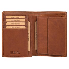 Benthill Men's Leather Wallet - Wallet with RFID Protection - Slim Wallet for Men - Genuine Vintage Leather, brown, Vintage