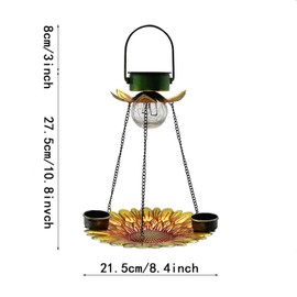 Solar Bird Feeders Light Hanging,Metal Hummingbird Feeders for Outdoors,Bird Drinking & Feeding Station,Pet Supplies,Weather Resistant for Garden Yard