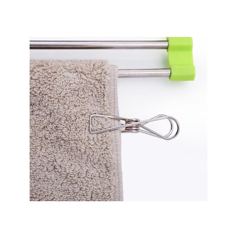 BERRIU Stainless Steel Clothespins, Solid Windproof, Flat, Multi-Purpose, Laundry Clothes,