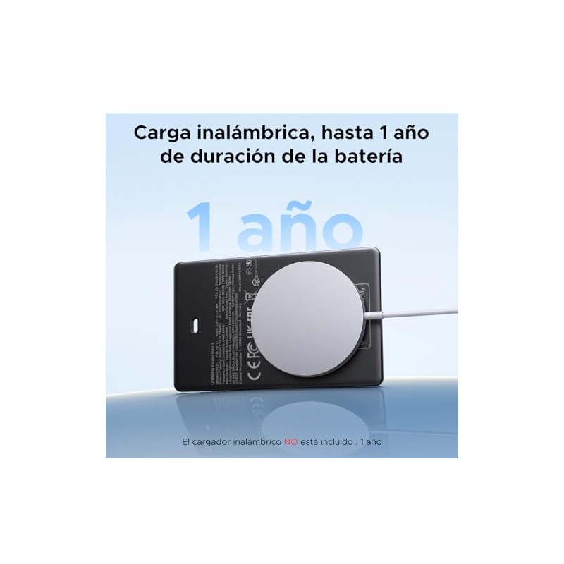 UGREEN FineTrack Slim Localizador Ultrafino, Carga Inalámbrica (Solo iOS)