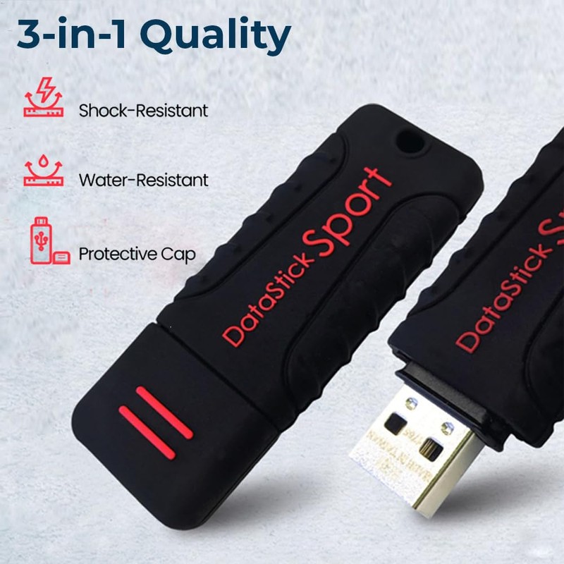 Water Resistant 8GB DataStick Sport by Centon, 5 Pack, USB
