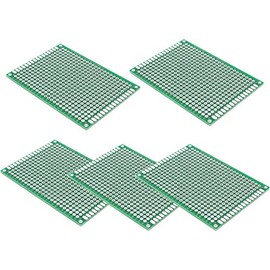 Audio Fan Universal Printing Tin Plated PCB Board 2-Sided 2.54mm Pitch PCB Circuit Board Lab Plate Soldering Breadboard 5 Piece Set