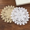 gracebuy Pack of 4PCS White 4 Inch Round Handmade Cotton