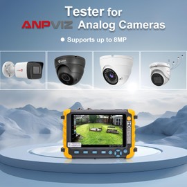Anpviz 5 Inch 4 in 1 CCTV Monitor Tester, AHD/TVI/CVI/CVBS Coaxial Analog Video CCTV Tester, UTP/PTZ Cable Test for 1080P/3MP/4MP/5MP/8MP Analog Security Camera, VGA DC12V Output Camera