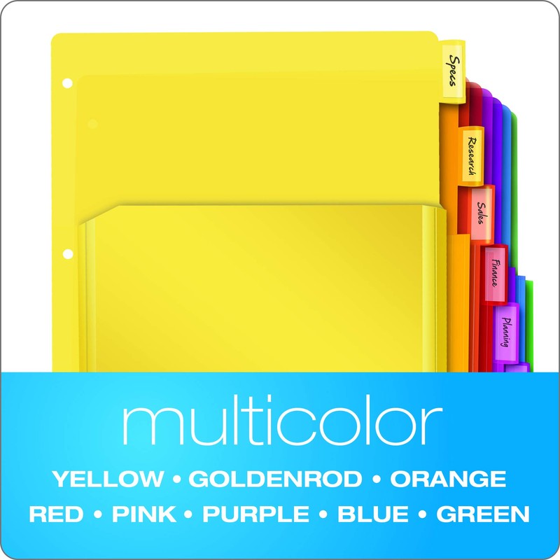 Oxford Expanding Plastic Binder Dividers, Divider for 3 Ring Binder,