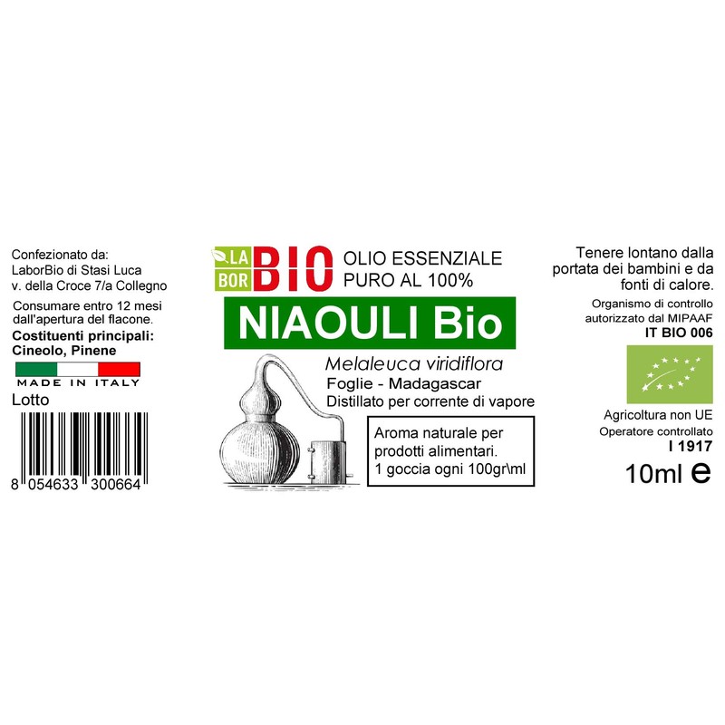 NiaouliÖl Bio Ätherisches Öl 100% Reines 10 ml - Aromatherapie