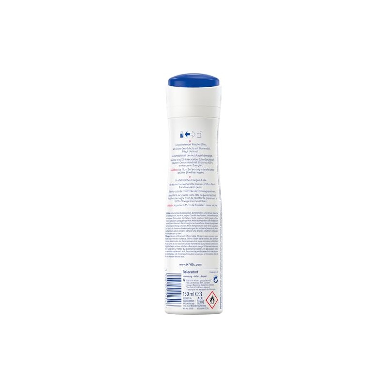 NIVEA Fresh Flower Deospray, Deo ohne Aluminium (ACH) mit sanfter