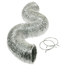 GE Flexible 4-Ply Aluminum Clothes Dryer Vent Duct 4 inch 8 feet with Clamps, UL Approved, OEM, PM8X73