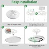 20 Inch Large LED Flush Mount Ceiling Light with Remote,