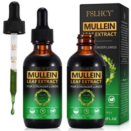 Mullein Tropfen, Königskerzen Tropfen, Königskerzenblatt Tropfen Mullein Leaf Liquid Drops für Lunge zur Lungenreinigung Vegane Schnelle Absorption 60ml (2er pack)