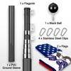 G128 Combo Pack: 25 Ft Telescoping Aluminum Flagpole (Black) &
