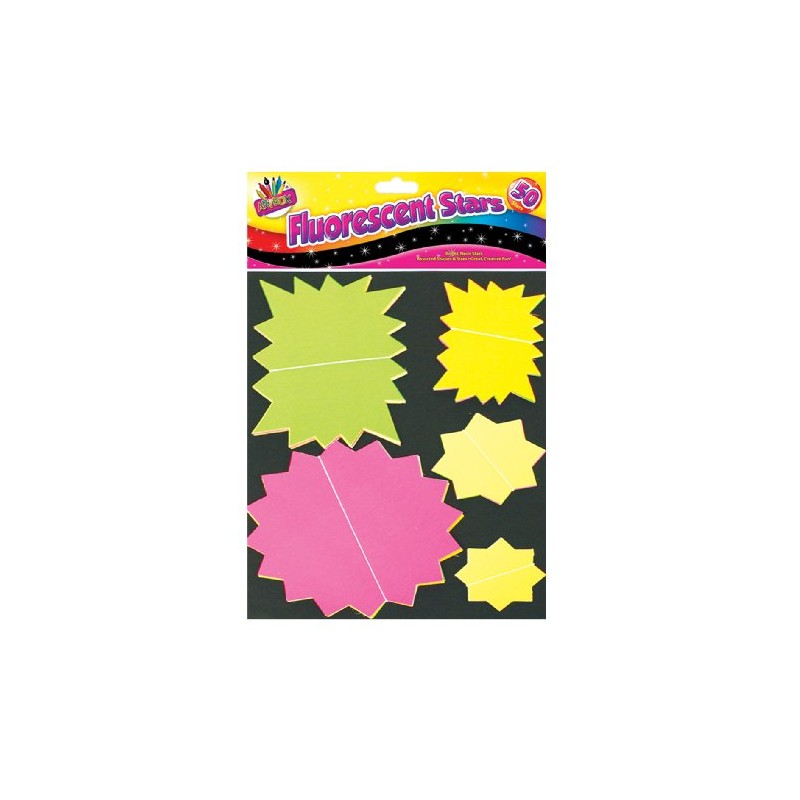 THE ART BOXARTBOX Fluorescent Stars - Assorted Colours (Pack of