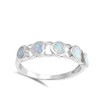 White Simulated Opal Heart Promise Love Ring New .925 Sterling