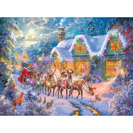 RoseArt - Abraham Hunter Light Up - Christmas Magic - 500 Piece Jigsaw Puzzle for Adults