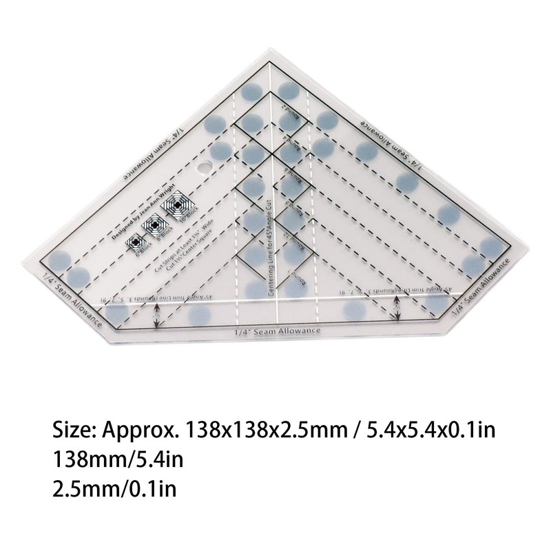 Wifehelper Mini Quilt Ruler Tool Mesh Pineapple Sewing Ruler Tools