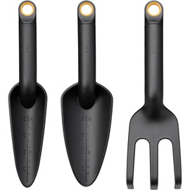 Juego de Herramientas de Jardinería Fiskars Solid: Rastrillo, Llana y Paleta de 3 Piezas