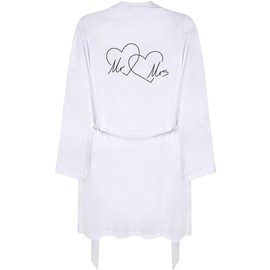 Azeeda Small 'Mr & Mrs Hearts' Adult Dressing Robe/Gown (RO00108146)
