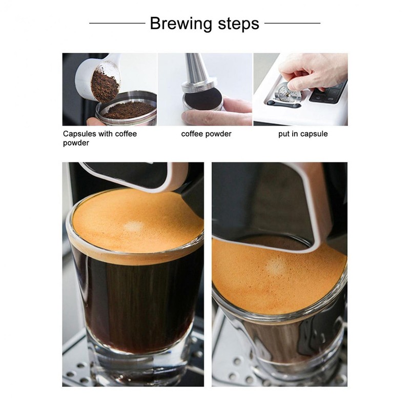 Refillable Coffee Capsules Stainless Steel Double Filtration Reusable Coffee Pods