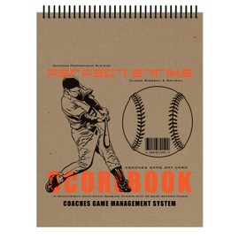 Perfect Strike Coaches Simple SCOREBOOK and Game Management for Baseball or Softball. Game Day Card Format with Player Line-up, Game Scoring and Graphic Player Position Board. 8.5" x 11". (1)