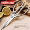 Kitchen Scissors Silver Non-Slip Handles Poultry Scissors Stainless Steel Comfortable