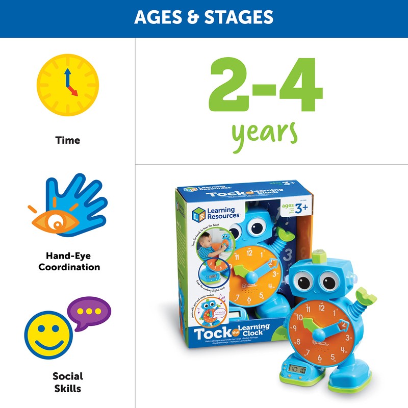 Learning Resources Tock The Learning Clock - 1 Piece, Ages